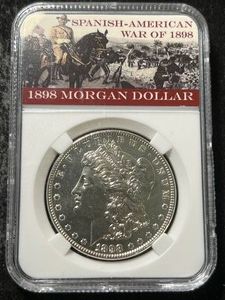 1898 US MORGAN SILVER DOLLAR SLABBED