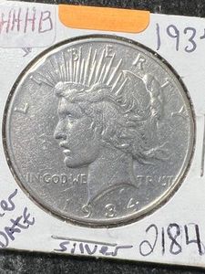 1934 US PEACE SILVER DOLLAR