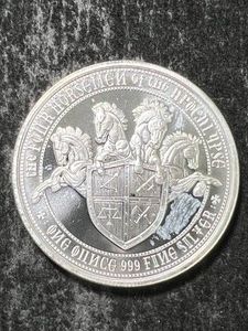 1 TROY OZ .999 FINE SILVER HORSEMEN ROUND