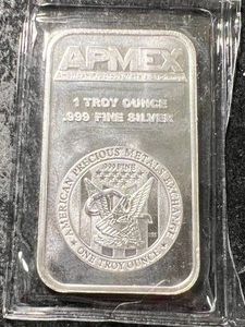 1 TROY OZ .999 FINE SILVER APMEX BAR