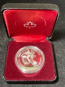 1983 EDMONTON CANADIAN PROOF SILVER DOLLAR IN BOX