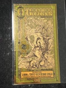 11000TH TROY OZ 24K GOLD UTAH GOLDBACK