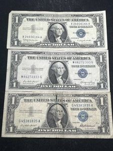 3 US $1 SILVER CERTIFICATES