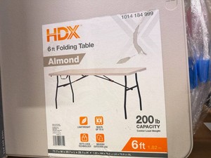 HDX 6ft Folding Table - Almond