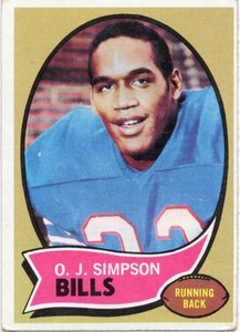 1970 Topps Football O.J. Simpson #90 Rookie Card