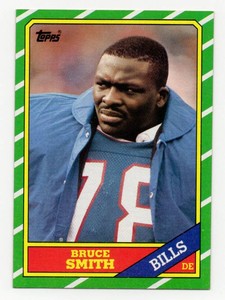 1986 Topps Football #389 Bruce Smith Rookie Card Buffalo Bills