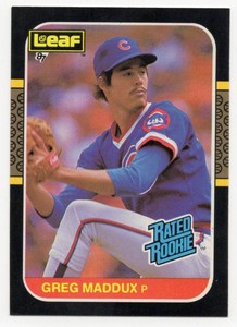1987 Leaf Baseball #36 Greg Maddux Rated Rookie Card