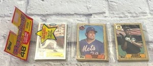 Sealed 1987 Topps Baseball Rack Pack (48 Cards) - Mark McGwire Showing