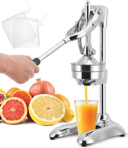 Moongiantgo Commercial Manual Juicer, Heavy Duty Hand Press Juice Extractor with 2 Reusable Fruit Bags, Easy to Clean Professional Fruit Squeezer for Citrus Orange Lemon Lime Pomegranate Grapefruit
