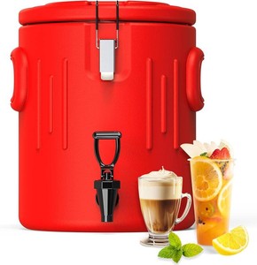 Insulated Beverage Dispenser 3.5 Gallon, Hot Drink Dispenser with 304 Stainless Steel Interior & Spout, Hot Water Dispenser for Parties, Portable Outdoors Water Cooler Jug for Camping Sports,NSS