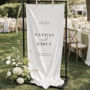 Elegant Wedding Welcome Sign Stand   Sturdy Welcome to Our Wedding Sign Holder for Seating Charts & Event Decor - A Beautiful Black Metal Easel to Welcome Guests & Celebrate Your Love