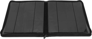 Trading Card Binder Sleeves 12 Pocket PU Card Binder PU Cover Trading Card Binder for 480 Cards with Zipper Card Binders Card Holder Folders for Cards(Black)