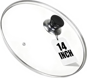 14 Inch Pan Lid, 14 Frying Pan Lids, Tempered Glass Cast Iron Lid for Skillets, Fry Pan, Wok Pot (14 inch)