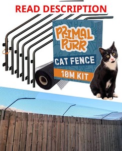 $160 Cat Fence Outdoor Barrier - Top of Fence Height Extender Solution for Pets - Wall Topper   Invisible Solution for Small Dogs - Cat proofing Fence Extension - Catio (10m  33ft)