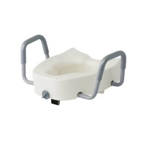 3 PACK Medline 5 Elongated Raised Toilet Seat, With Lock and Removable Padded Arms