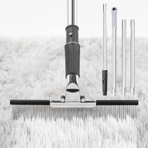 Big Carpet Rake with Long Handle, Making Carpets Fluffy Again, Clean Hair, Let Carpet Restore Softness(Iron, Black and Silver)