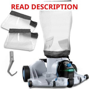 $199 Automatic Leaf Robotic Pool Vacuum Cleaner Heavy Duty Pool Opening Heavy Debris 360  Ultra Wide Suction Inlet, 1.85 Gal X-Large Bag, 62 GPM Flow, 90 Min, AutoPark - Ideal for Inground Aboveground Pool
