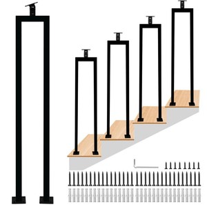 4 Pack U Shape 36 Stair Balusters with Adjustable Top Bracket for Staircase Interior, Baluster for Stair Handrail Indoor Steps by LukLoy