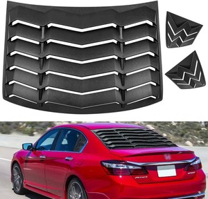 $166 Matte Black Rear & Side Window Louver Windshield Sunshade Cover with GT Lambo Style Sedan 4-Door for Honda Accord 2013-2017