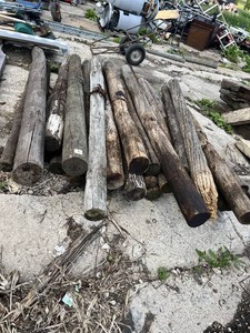 Reclaimed Wooden Fence Poles