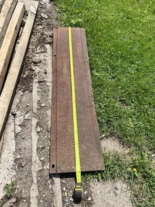 Heavy Duty Steel Diamond Plate Panel Ramp approximately 72 inches Long x 15.5 inches Wide with Ribs on Underside