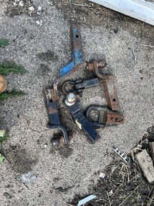 Lot of Trailer Hitch Ball Mounts Including Drop Hitch Mounts and Pintle Hook Coupler