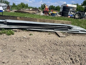 Lot of Used Corrugated Galvanized Steel Roofing Panels Longest Pieces Approximately 14