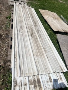 Lot of Used Corrugated Metal Roofing Panels Longest Pieces Approximately 12 Feet Long