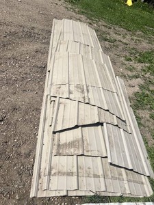 Lot of Used Corrugated Metal Roofing Panels Approximately 14 Feet Long