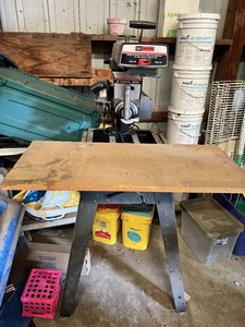 Sears Craftsman 10 Inch Radial Arm Saw with Stand - Works, Needs Key