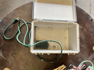 Various Power Cords and Surge Protectors with Storage Box