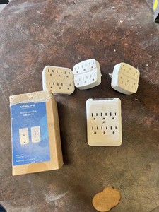 GE 6-Outlet Wall Tap Surge Protector and Lot of 3 Multi-Outlet Wall Adapter Tap Expanders with MivaLife Wi-Fi Smart Plug Add-On Kit Box