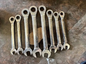 IronPro Ratcheting Combination Wrenches including 38, 716, 916, 58 inch SAE and 10mm, 11mm, 13mm, 15mm Metric Sizes