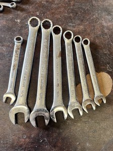 Master Mechanic and Thorsen Combination Wrenches Including 38, 716, 12, 916, 34, 58 inch and 10mm Sizes