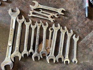 Lot of Open End Wrenches Including Thorsen 34, Wards, Gedore, Kmart, Chrome Vanadium and More