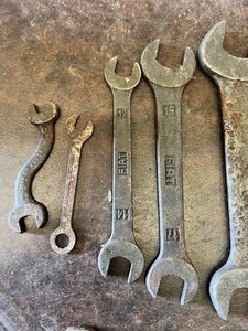 Lot of Vintage Wrenches Including Fiat Brand Open End Wrenches, Craftsman Double Open End Wrench and More