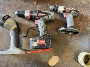Craftsman Cordless Drill Set including 19.2V DieHard Drill, Two Additional Craftsman Drills and Craftsman Flashlight with Bubble Level