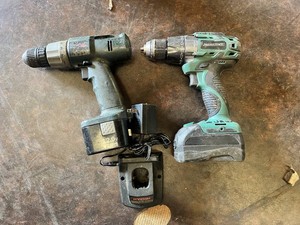 Masterforce and Flexpower 20V Cordless Drill Set with Ryobi 12V Drill and Charger - Works