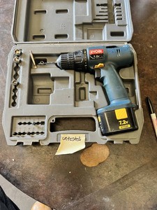 Ryobi 7.2V Cordless Drill with Case and Accessories - Untested