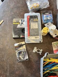 Electrical Equipment and Supplies including GB Gardner Bender Heat Shrink Assortment, Scotch Bundling Straps, and Prime Guard Battery Terminals