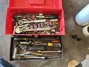 Plano 303 Toolbox with Craftsman and Stanley Hand Tools including Sockets, Ratchets, Screwdrivers and Hardware