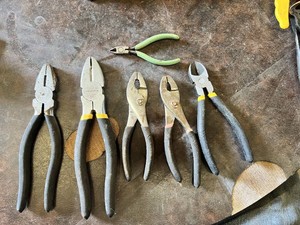 Assorted Pliers Including WorkForce Lineman Pliers, Slip Joint Pliers, Needle Nose and Standard Pliers