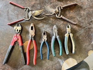 Lot of Pliers, Pruning Shears and Wire Cutters Including Masterforce