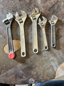 Adjustable Wrenches Including Knucklebender, Hyper Tough 8 inch, 8 inch 200mm, Ohio Forge 6 inch