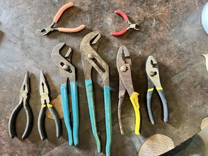 Assorted Pliers Including Stanley Needle Nose, Channellock Style Groove Joint, Slip Joint and Diagonal Cutting Pliers