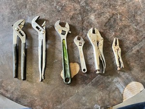 Mixed Pliers and Adjustable Wrenches Including Channellock Style Slip Joint Pliers, Crescent Style Adjustable Wrenches and Locking Pliers Vise Grips