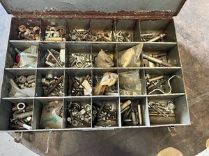 Metal Storage Box with Assorted Hardware