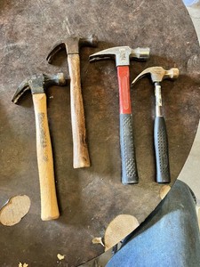 Stanley and Others Hammers including Wooden Handles and Rubber Grip