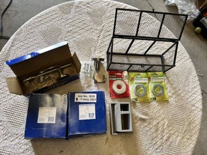 Better Home Products Towel Rings and Accessories, Storage Rack, and Tape Lot