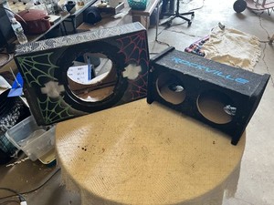 Custom Spider Web Subwoofer Enclosure and Rockville Dual Subwoofer Box